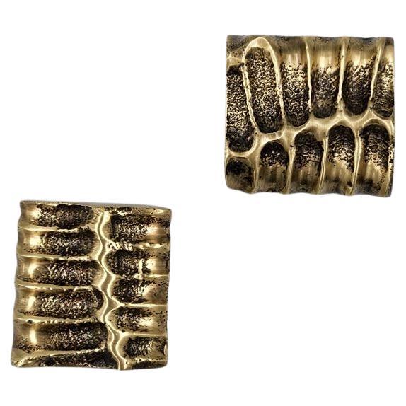 Cabinet knob in cast brass 4.5 x 4.5 cm Aged gold finish