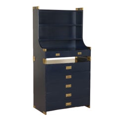 Cabinet Lacquered Wood Metal Brass Vintage Italy 1960s-1970s