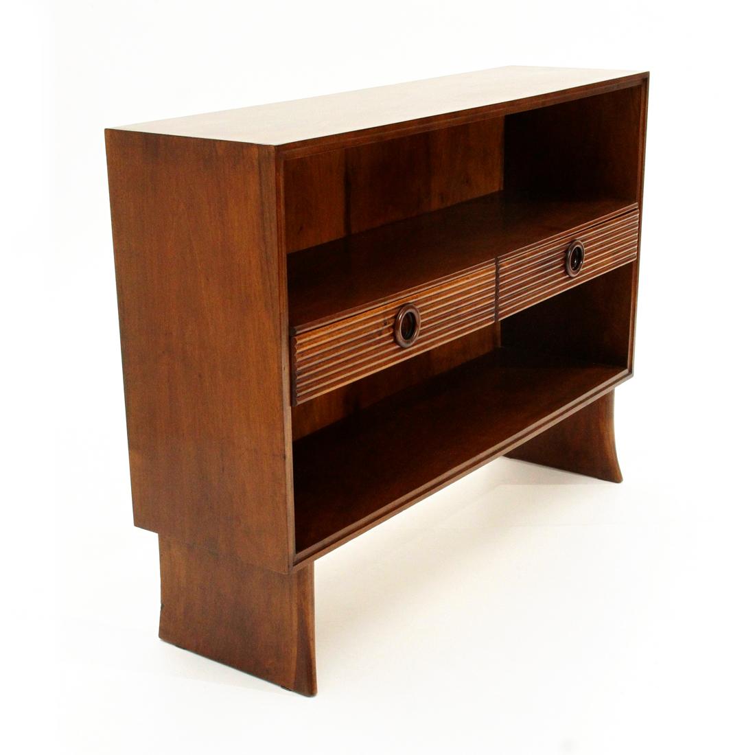 Wood Cabinet Library by Paolo Buffa for Galdino Maspero, 1930s