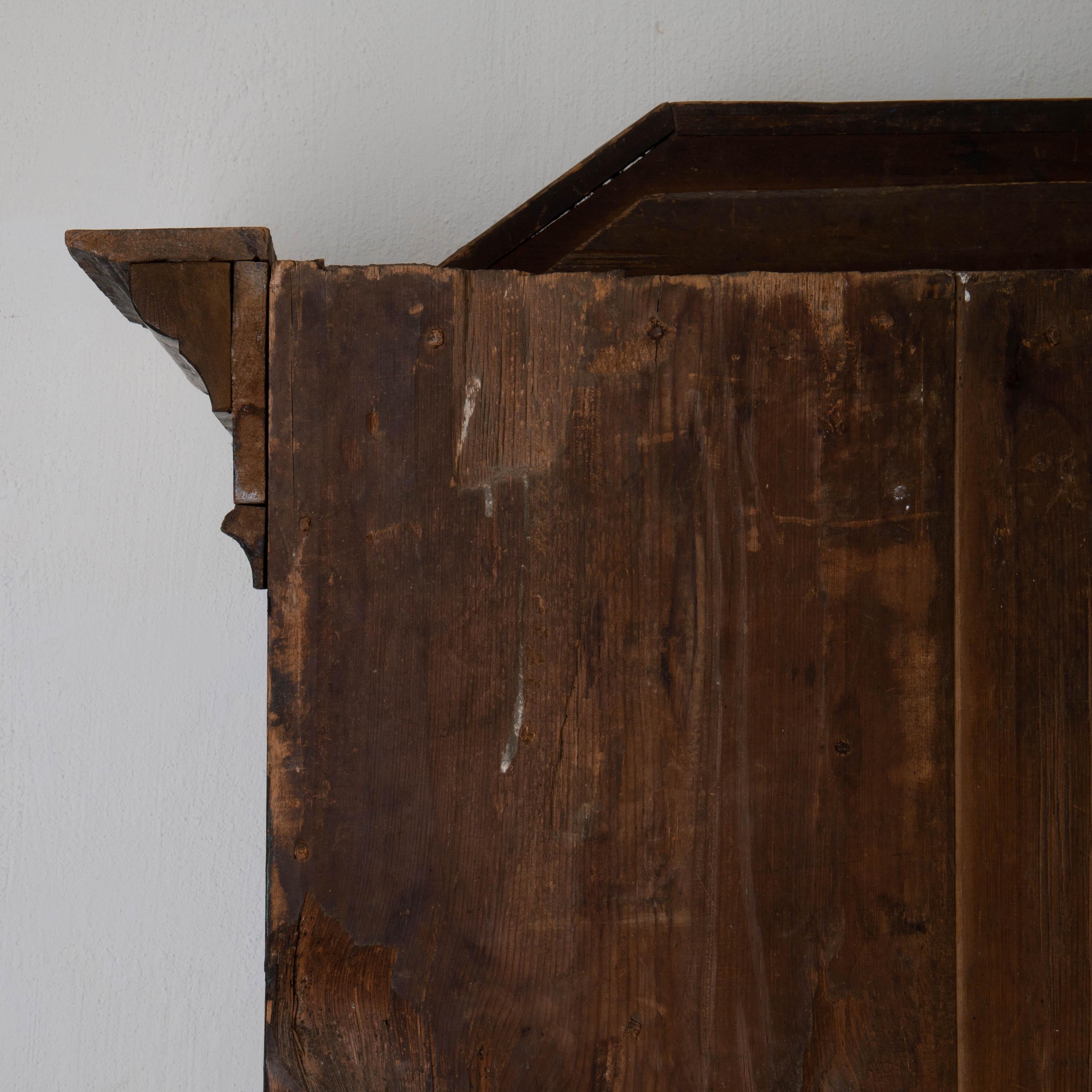 Cabinet Made 1795 Folk Art Swedish Blue Original Paint Sweden 8