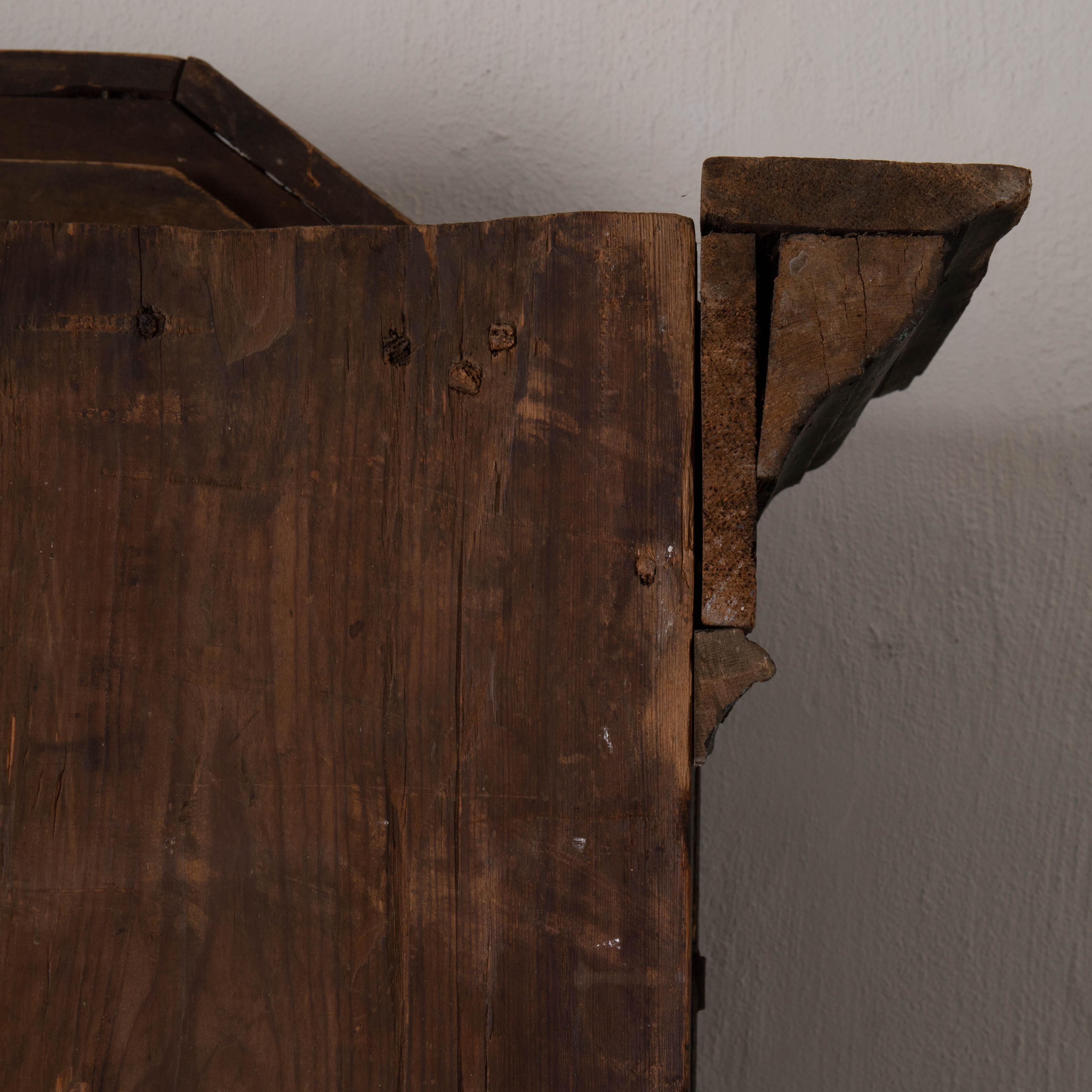 Cabinet Made 1795 Folk Art Swedish Blue Original Paint Sweden 10