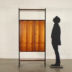 Cabinet Mahogany Veneer Metal Brass, Italy, 1950s 1960s
