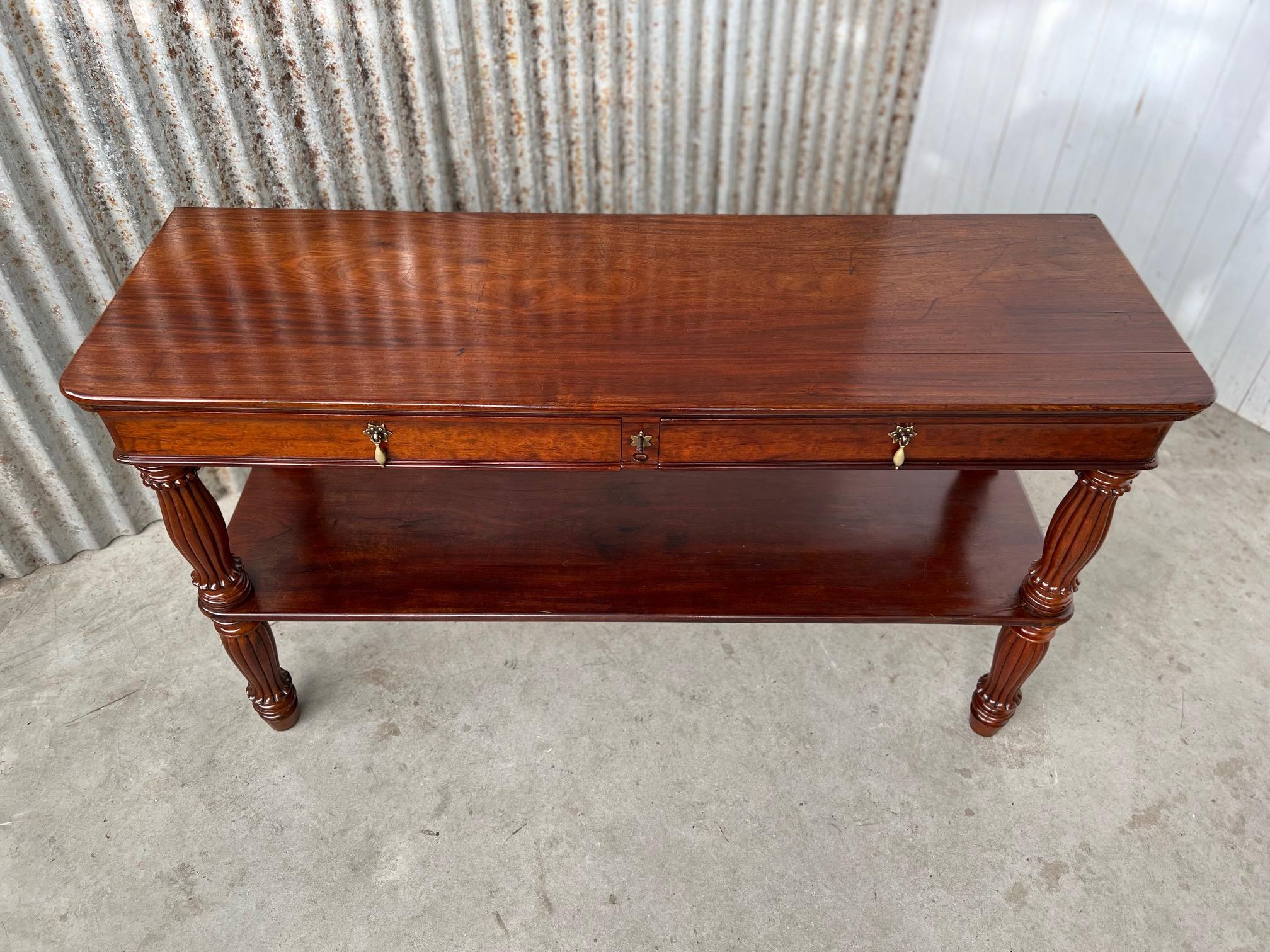 Cabinet maker: BONNEELS solid mahogany sideboard with  two drawers For Sale 1
