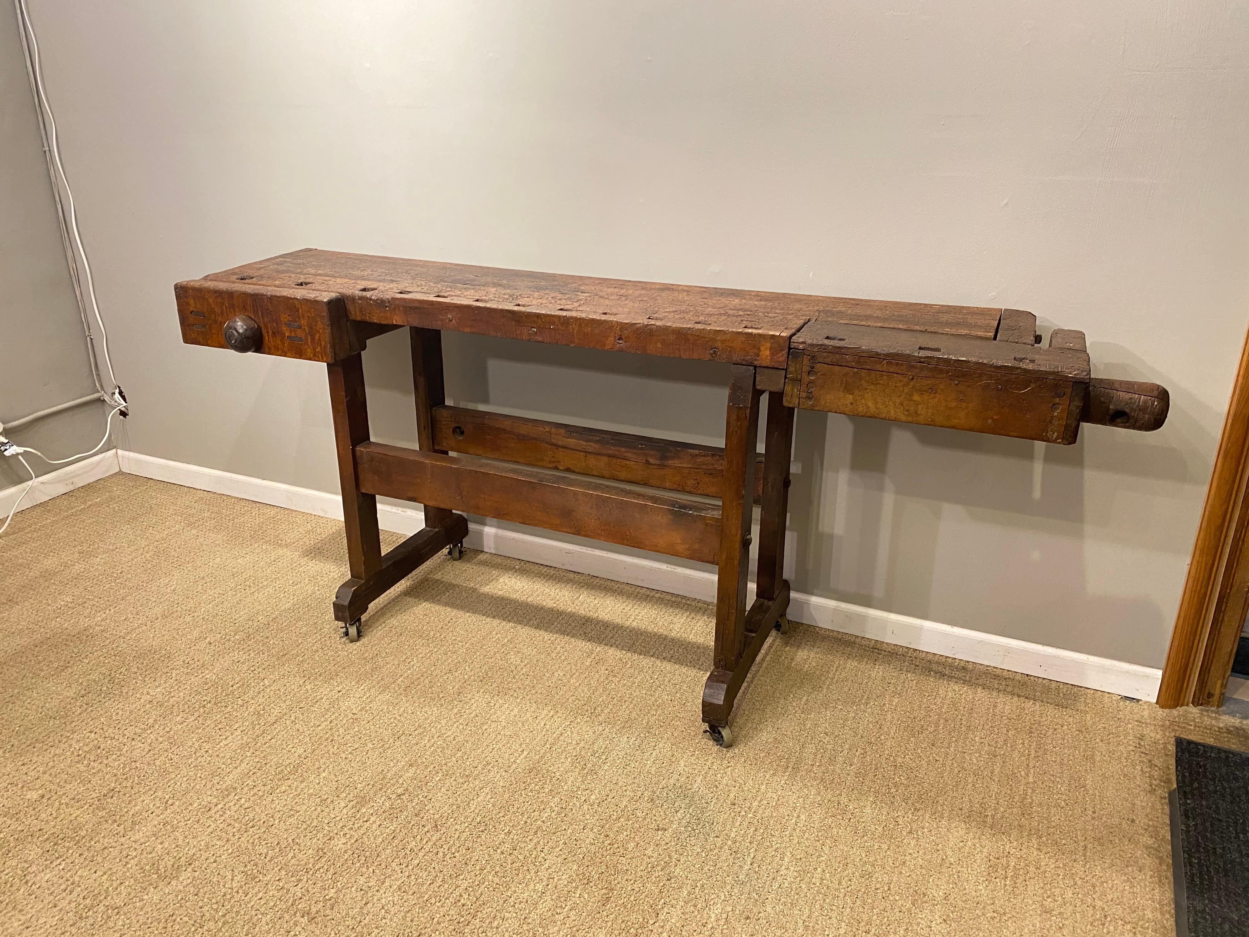 Industrial Cabinet Makers Bench, as Bar, Serving Table or Sideboard
