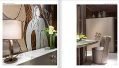 Cabinet Matt Ash Grey Finish Door Pulls Champagne Finish Decorated Micromosaic