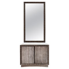 Ensemble de miroirs de cabinet de Paul Frankl en chêne chaulé, vers les années 1950