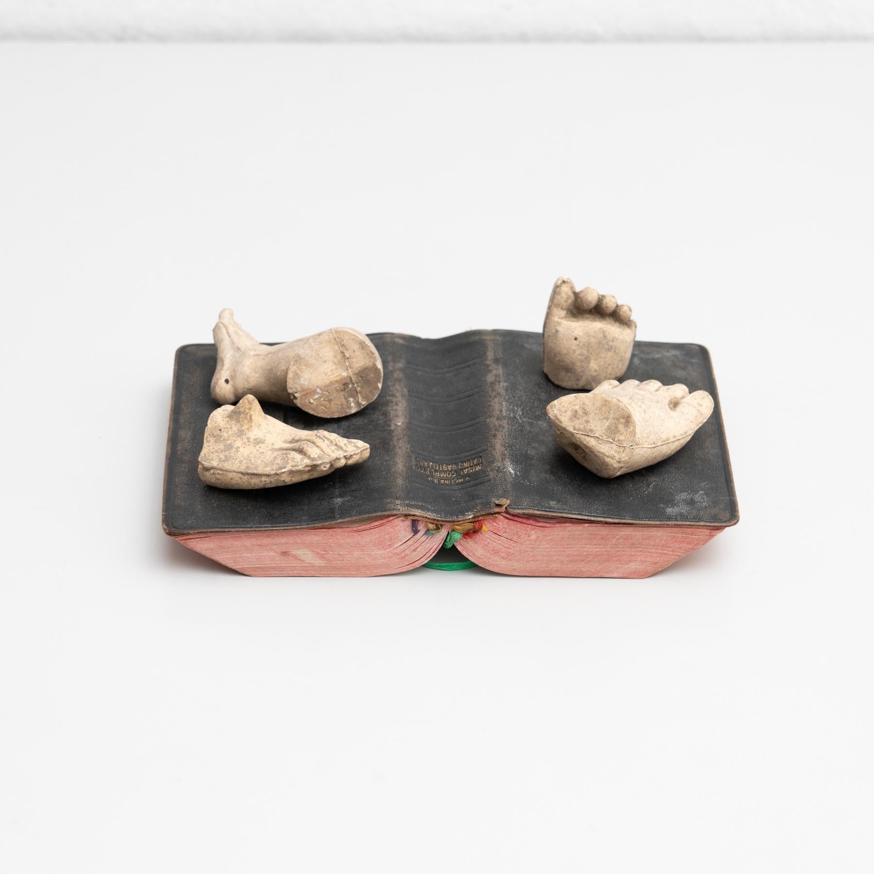 Cabinet of Curiosities Antique Book Sculptural Artwork, circa 1950 For Sale 8