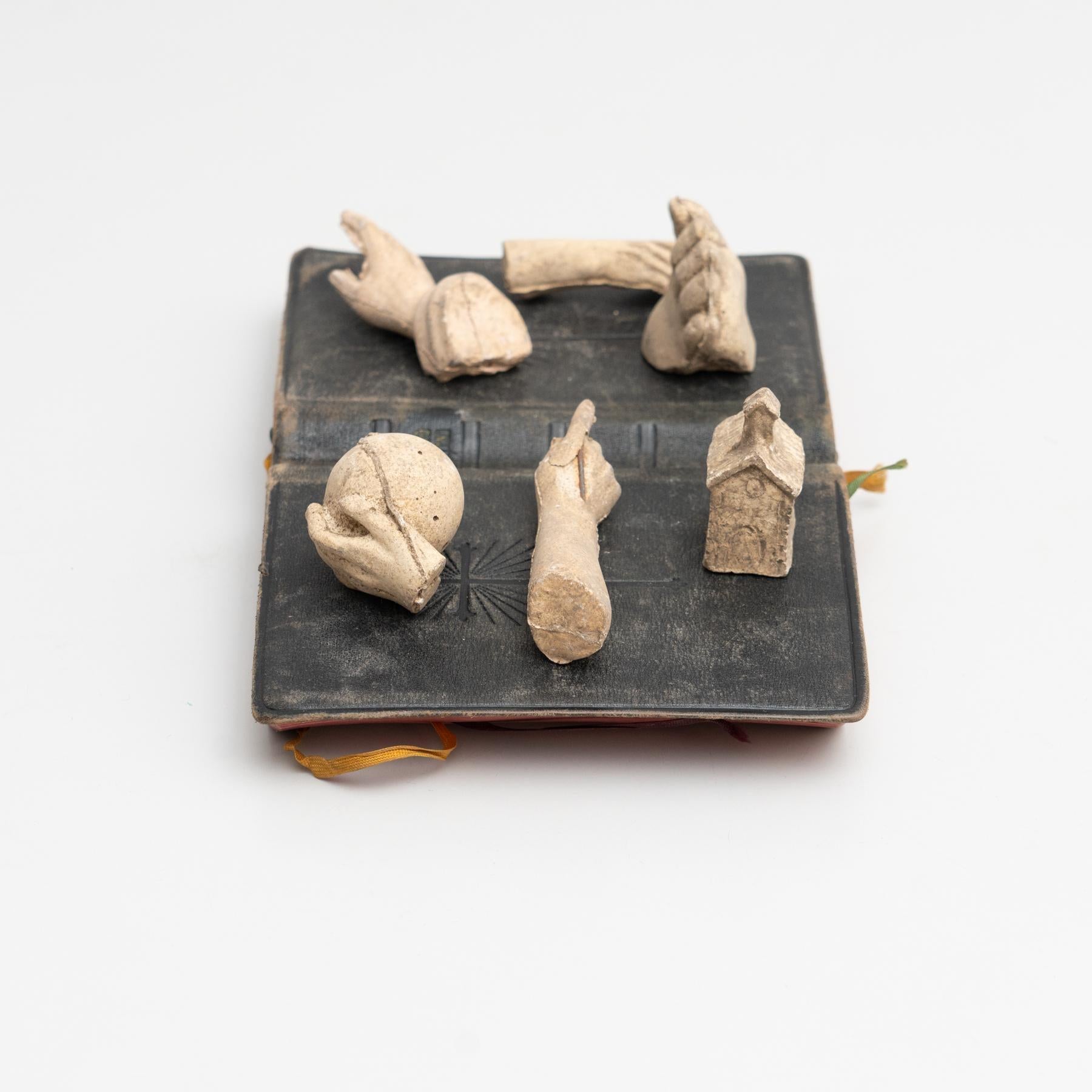 Cabinet of Curiosities Antique Book Sculptural Artwork, circa 1950 For Sale 9