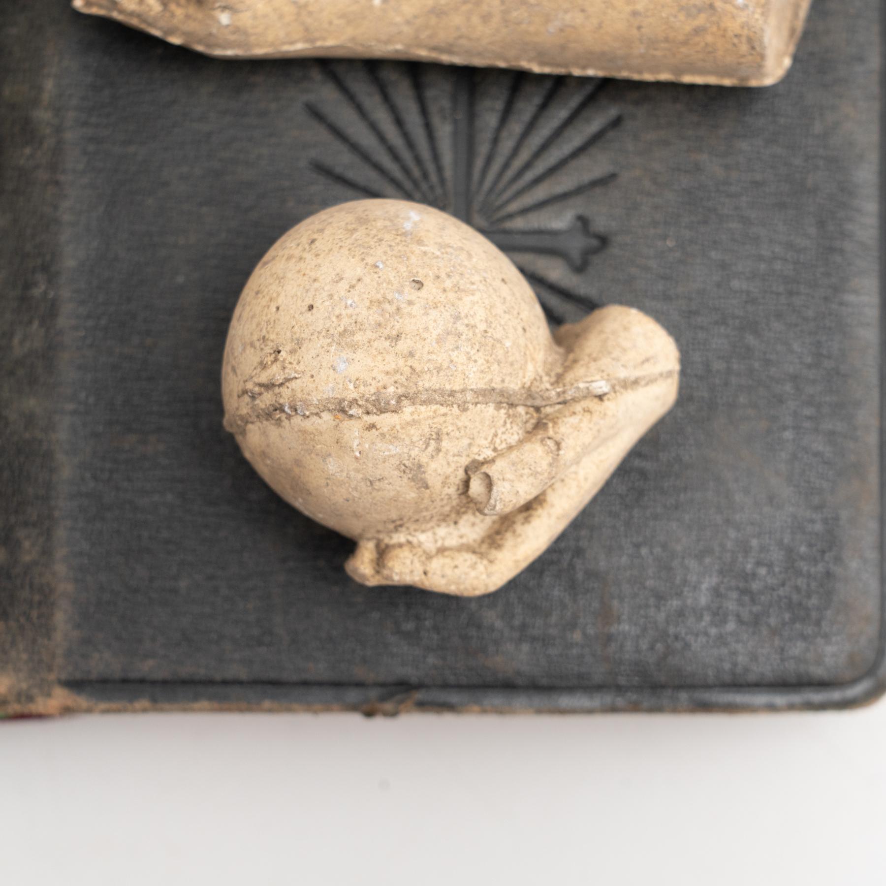 Spanish Cabinet of Curiosities Antique Book Sculptural Artwork, circa 1950 For Sale
