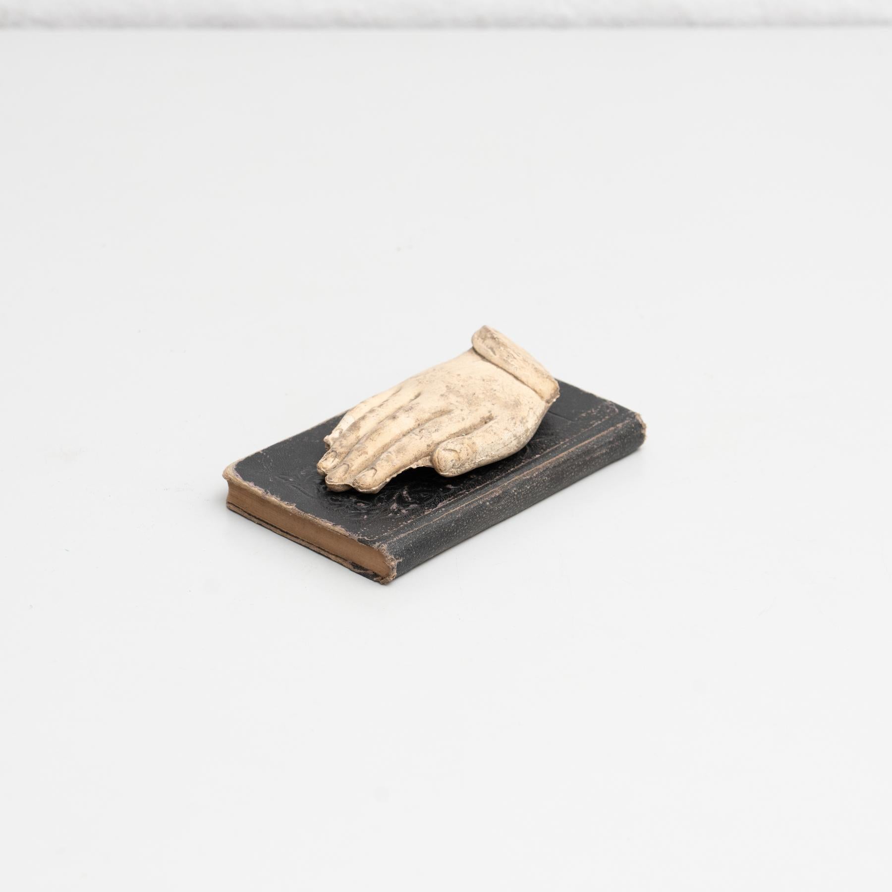 Mid-20th Century Cabinet of Curiosities Antique Book Sculptural Artwork, circa 1950 For Sale