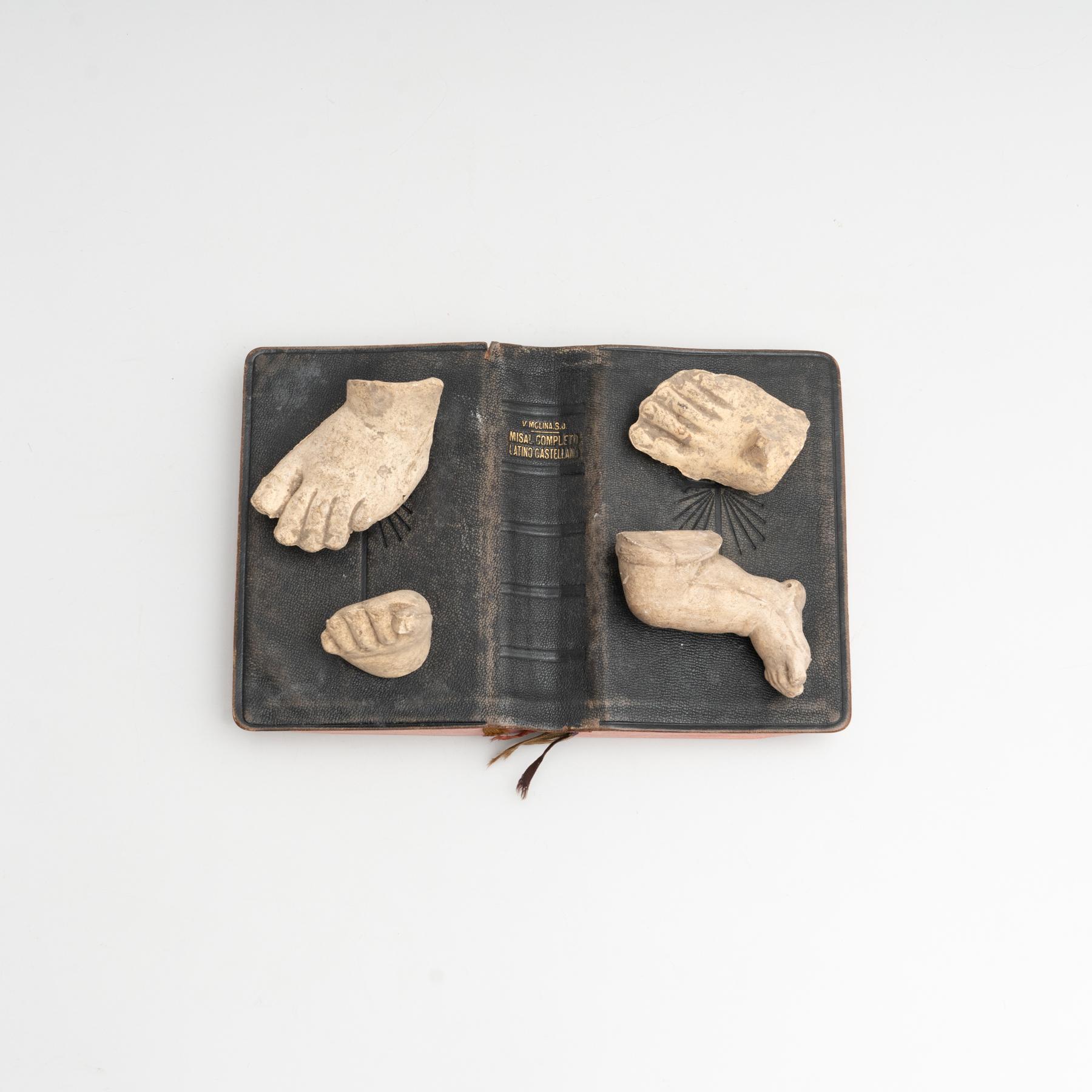 Cabinet of Curiosities Antique Book Sculptural Artwork, circa 1950 For Sale 2