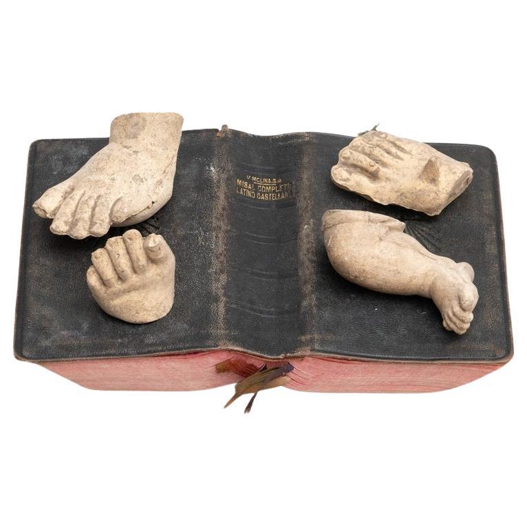 Cabinet of Curiosities Antique Book Sculptural Artwork, circa 1950