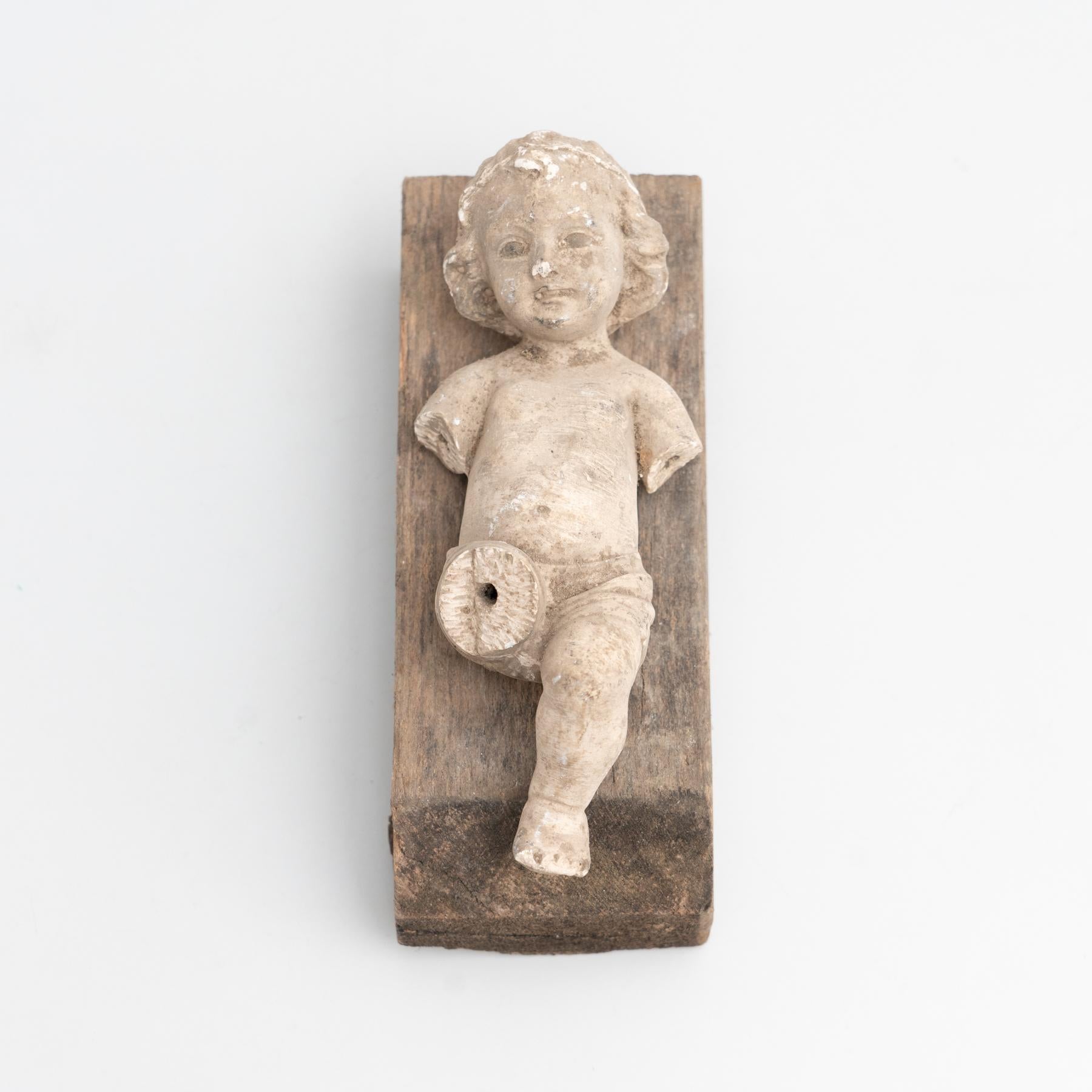 Plaster Cabinet of Curiosities Antique Sculptural Artwork, circa 1950 For Sale