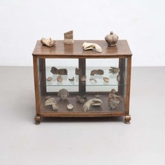 Cabinet of Curiosities Display Sculptural Artwork, circa 1950