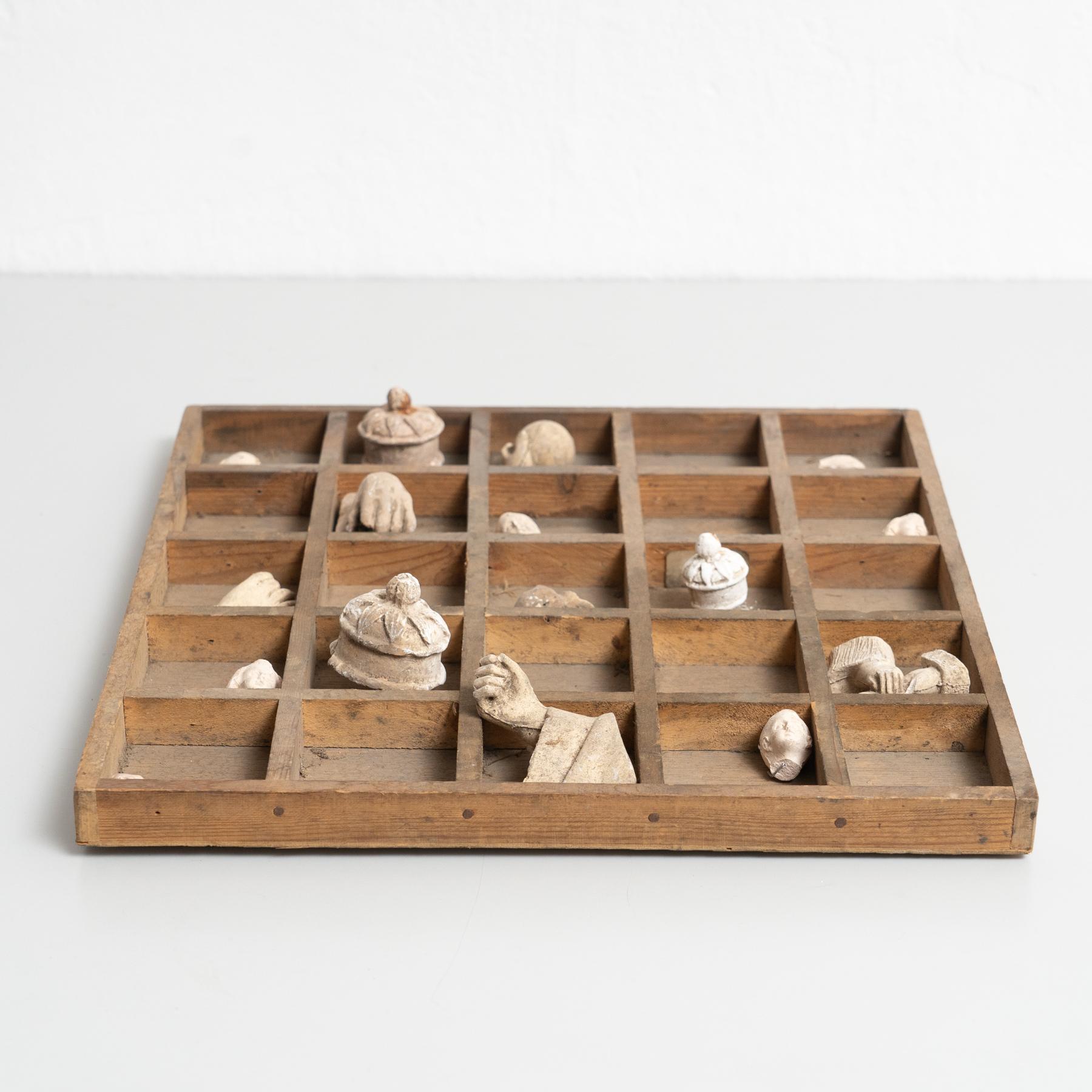 Modern Cabinet of Curiosities Sculptural Artwork, circa 1950 For Sale