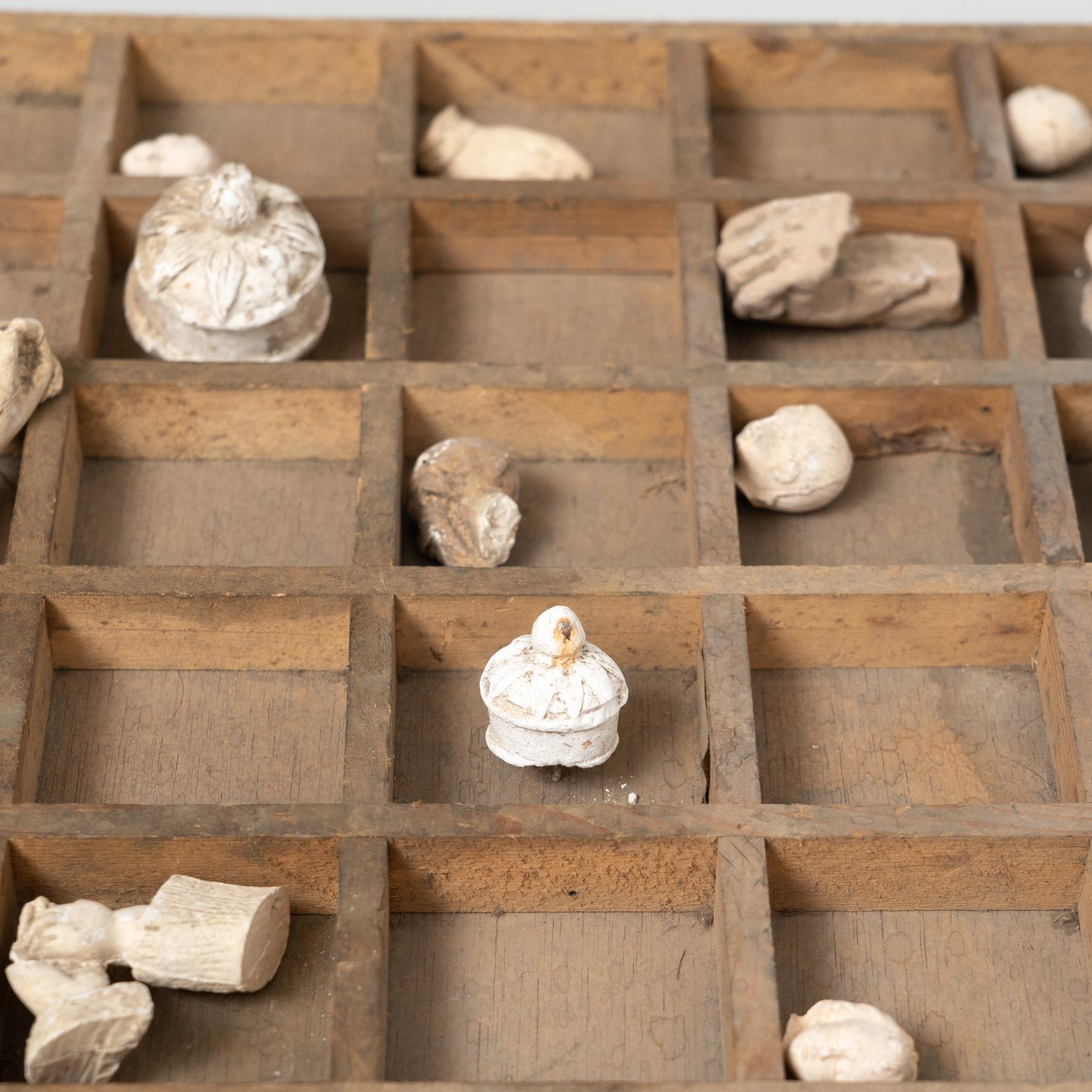 Plaster Cabinet of Curiosities Sculptural Artwork, circa 1950 For Sale