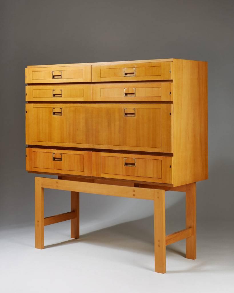 Scandinavian Modern Cabinet on Stand, Anonymous, Sweden, 1950s