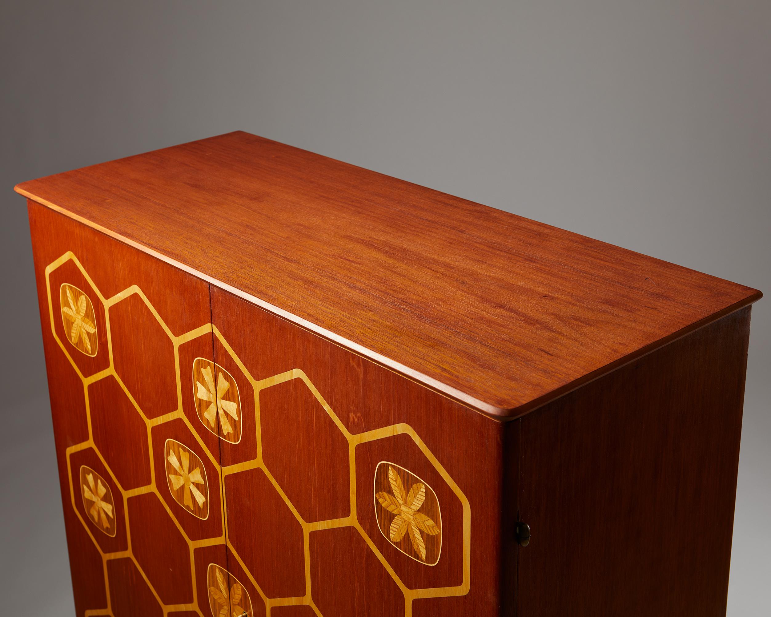Beech Cabinet on Stand Attributed to Sven-Erik Skawonius, Sweden, 1940’s