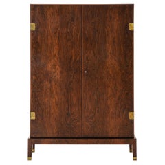 Schrank oder Garderobe aus Messing und Palisander von Palle Suenson, 1930er Jahre