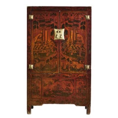 Oriental cabinet with paintings, 1950s