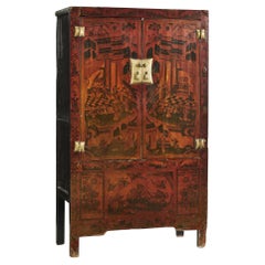Oriental cabinet with paintings, 1950s