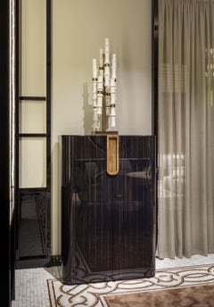 Cabinet Polished Ebony Pulls Antique Bronze Finish Led Lighting Opening Sensor