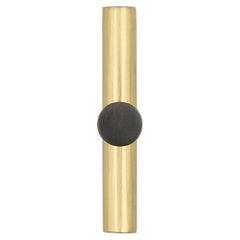 Cabinet pull  8 cm  Aged gold brass with gunmetal insert. Art deco collection