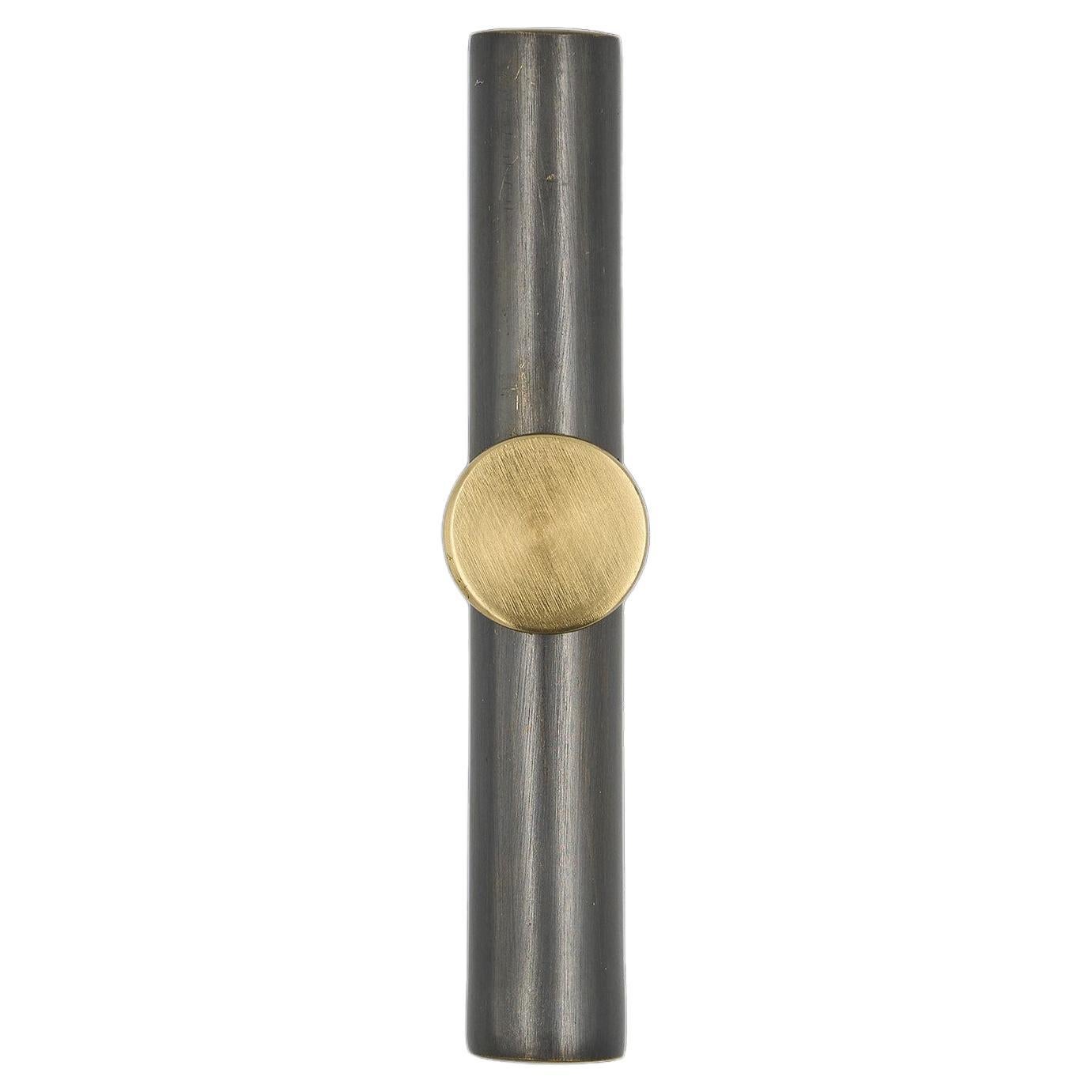 Cabinet pull  8 cm Gunmetal brass with aged gold insert. Art deco collection