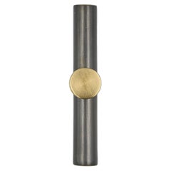 Cabinet pull  8 cm Gunmetal brass with aged gold insert. Art deco collection