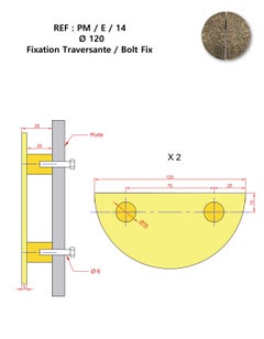 brass cabinet pull – handmade pitted brass hardware (Ø 12 cm)