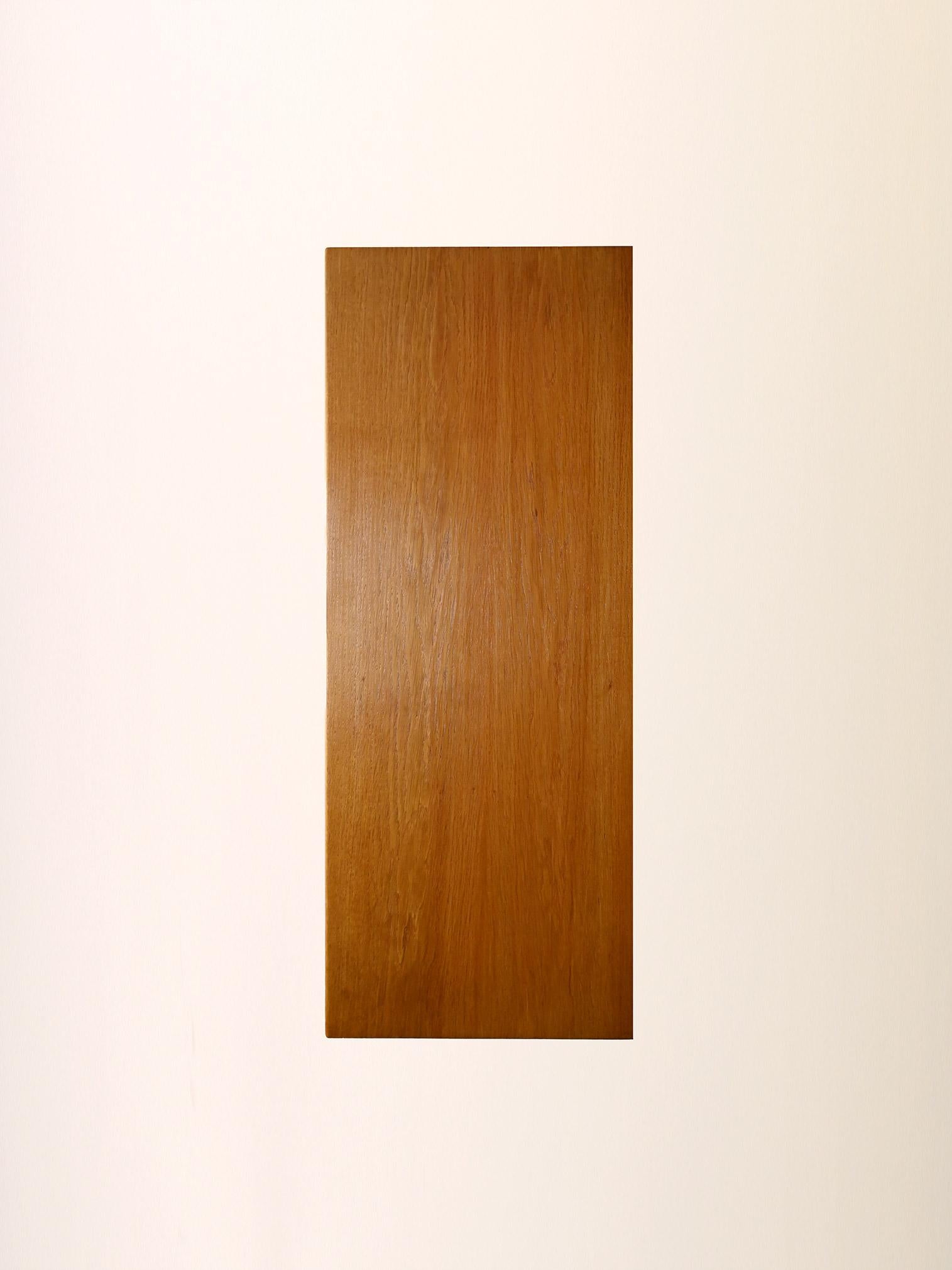 Scandinavian oak cabinet with rattan doors For Sale 5