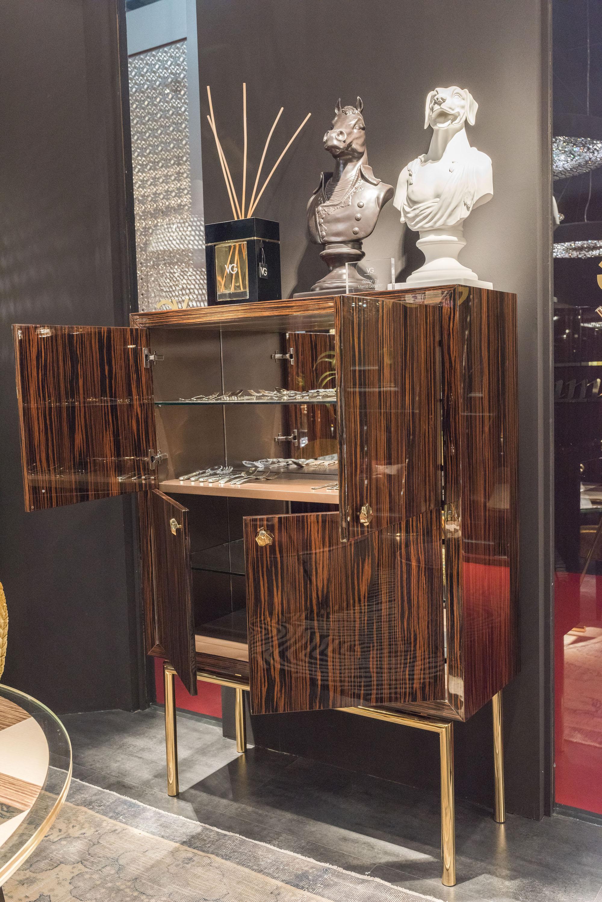 Cabinet Secret in Ebony and Galvanized Metal, Original Sin Collection, Italy In New Condition For Sale In Treviso, Treviso