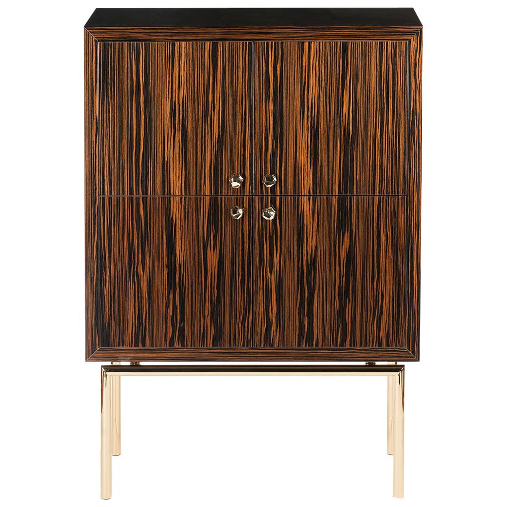 Cabinet Secret in Ebony and Galvanized Metal, Original Sin Collection, Italy For Sale