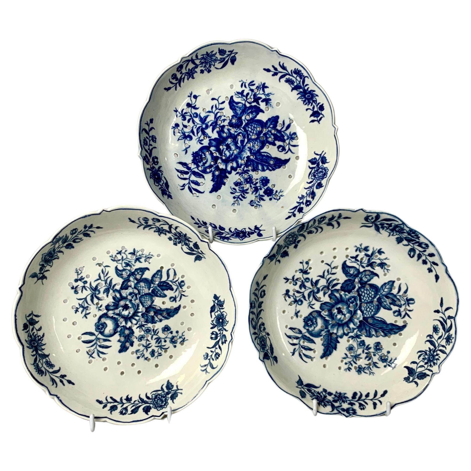 George III Cabinet Set 10 Blue and White 18th Century Dr Wall Worcester Porcelain Dishes