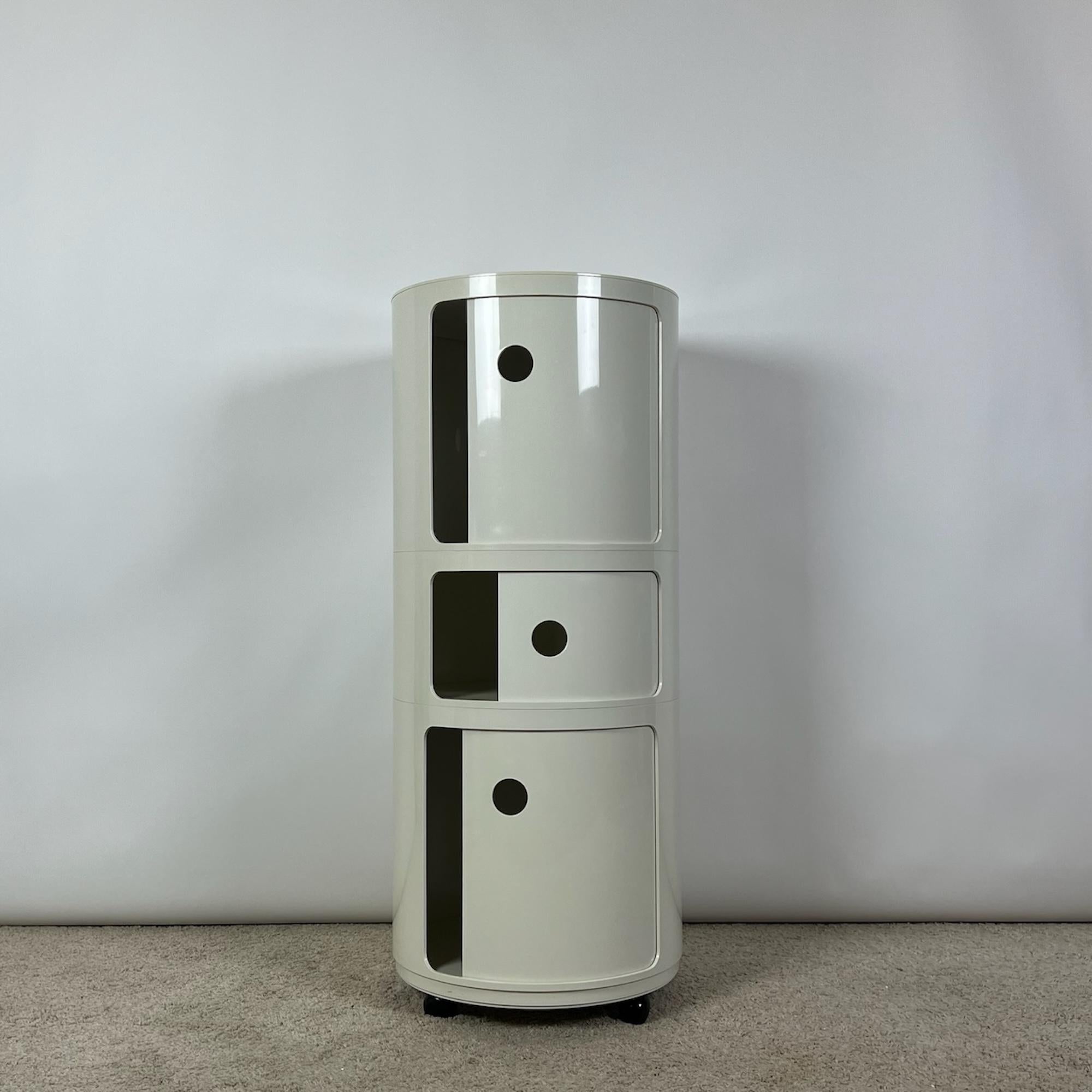 Space Age Cabinet Set 'Componibili' with 3 modules by Anna Castelli for Kartell, 1960s