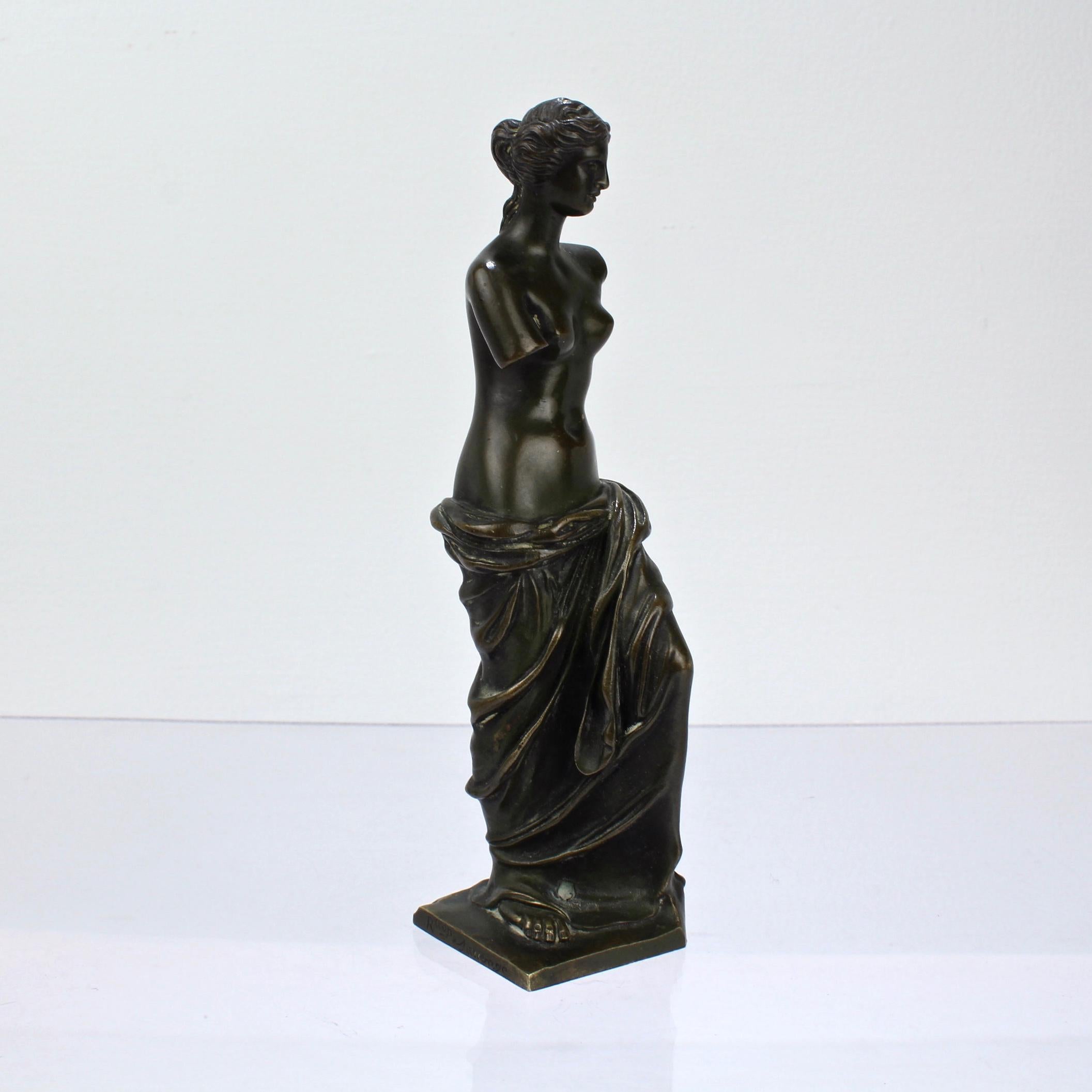 French Cabinet Size Bronze Sculpture of Venus de Milo after Ron Liod Sauvage For Sale