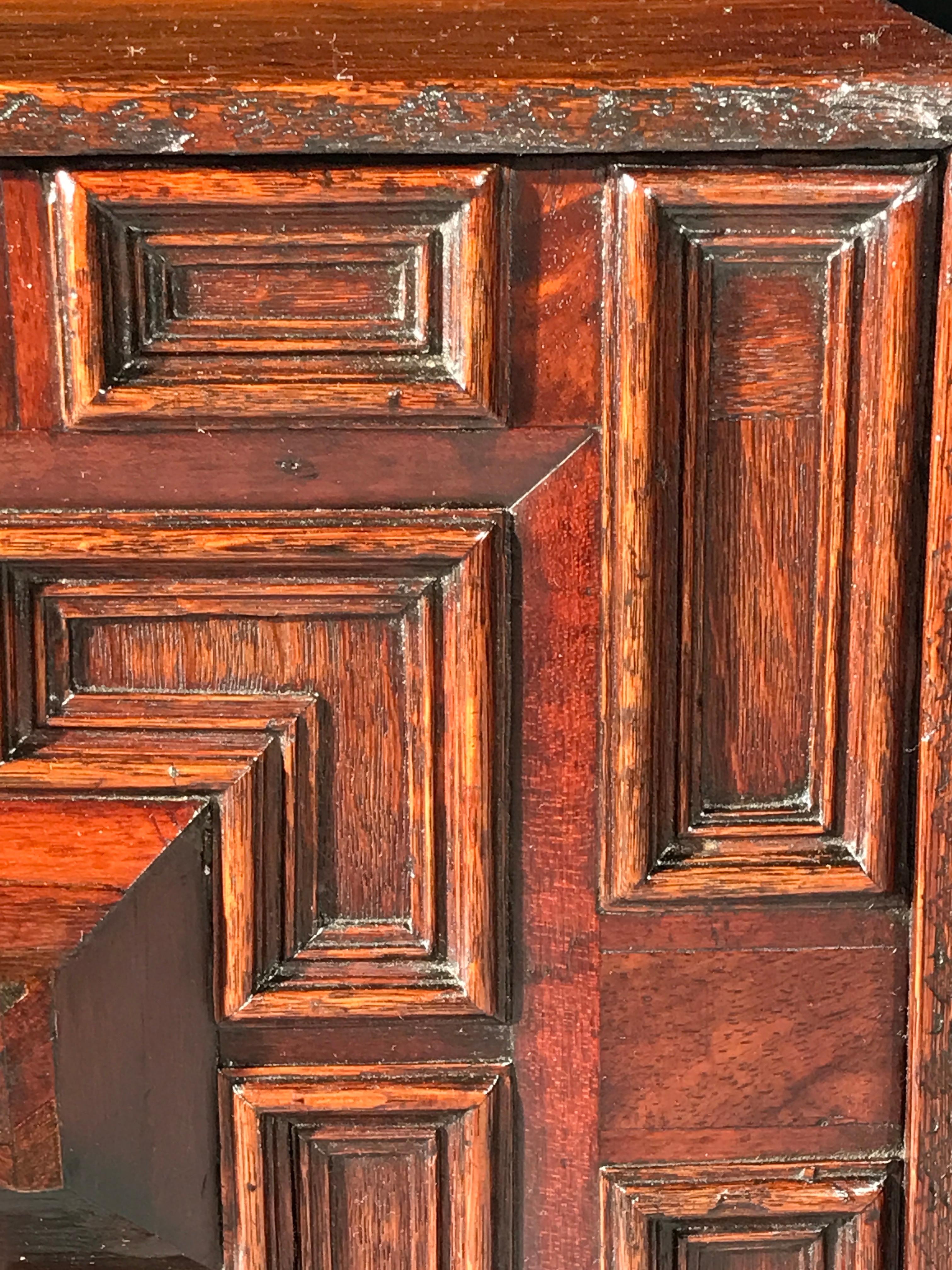Baroque Cabinet Spice Small Oak Cedar Snakewood Fruitwood Cushion Geometric Moulding For Sale