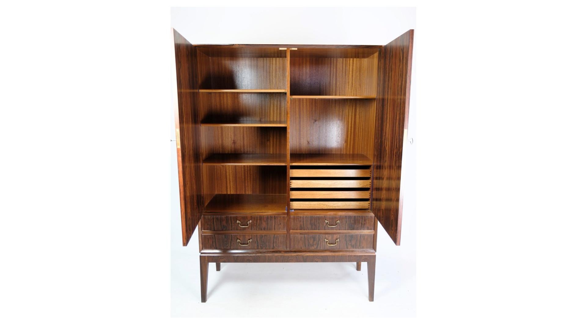 Cabinet / Storage Furniture in Rosewood with Doors and Drawers In Good Condition In Lejre, DK