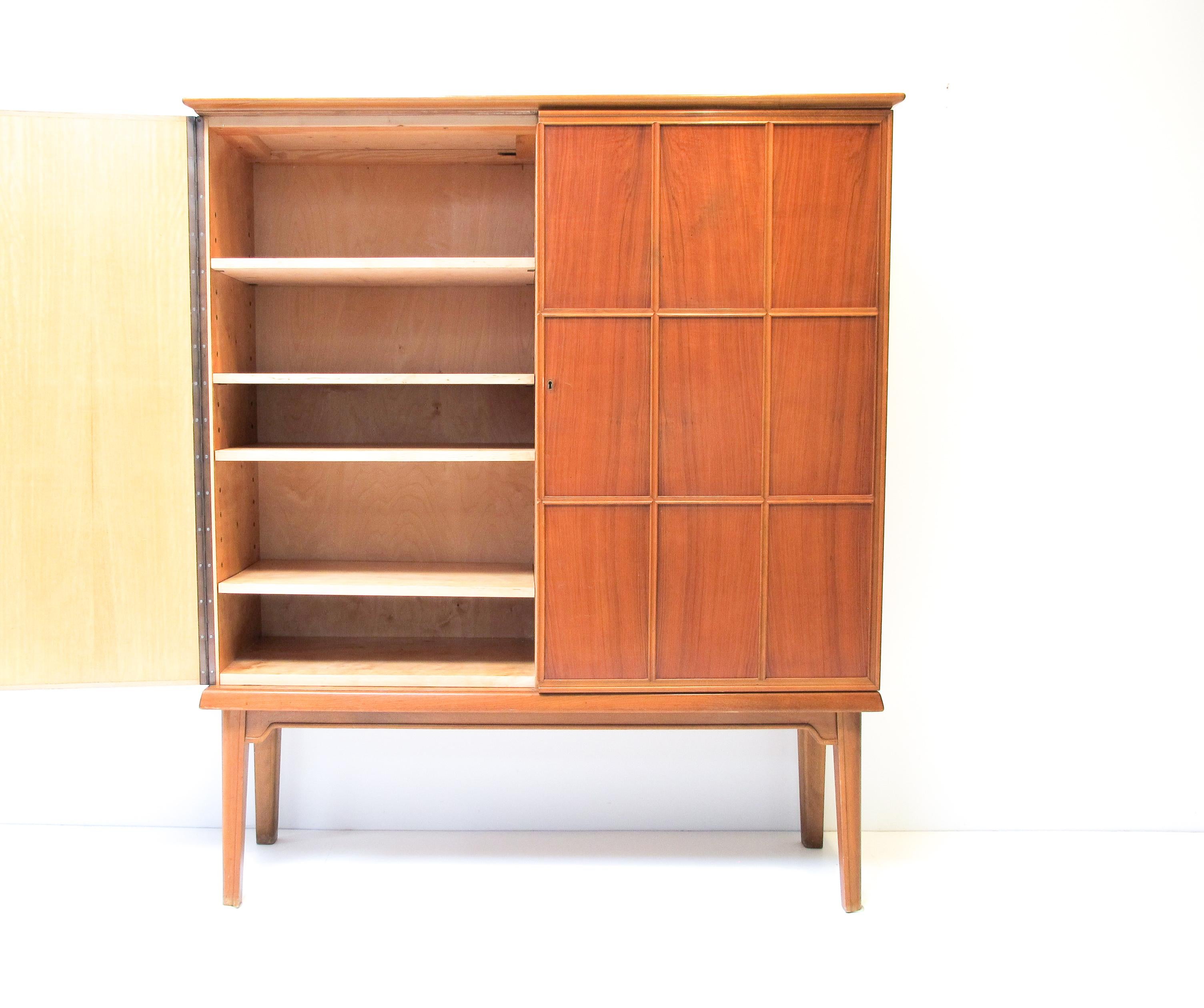 Mid-Century Modern Cabinet Swedish Modern with Relief Doors, 1940s For Sale