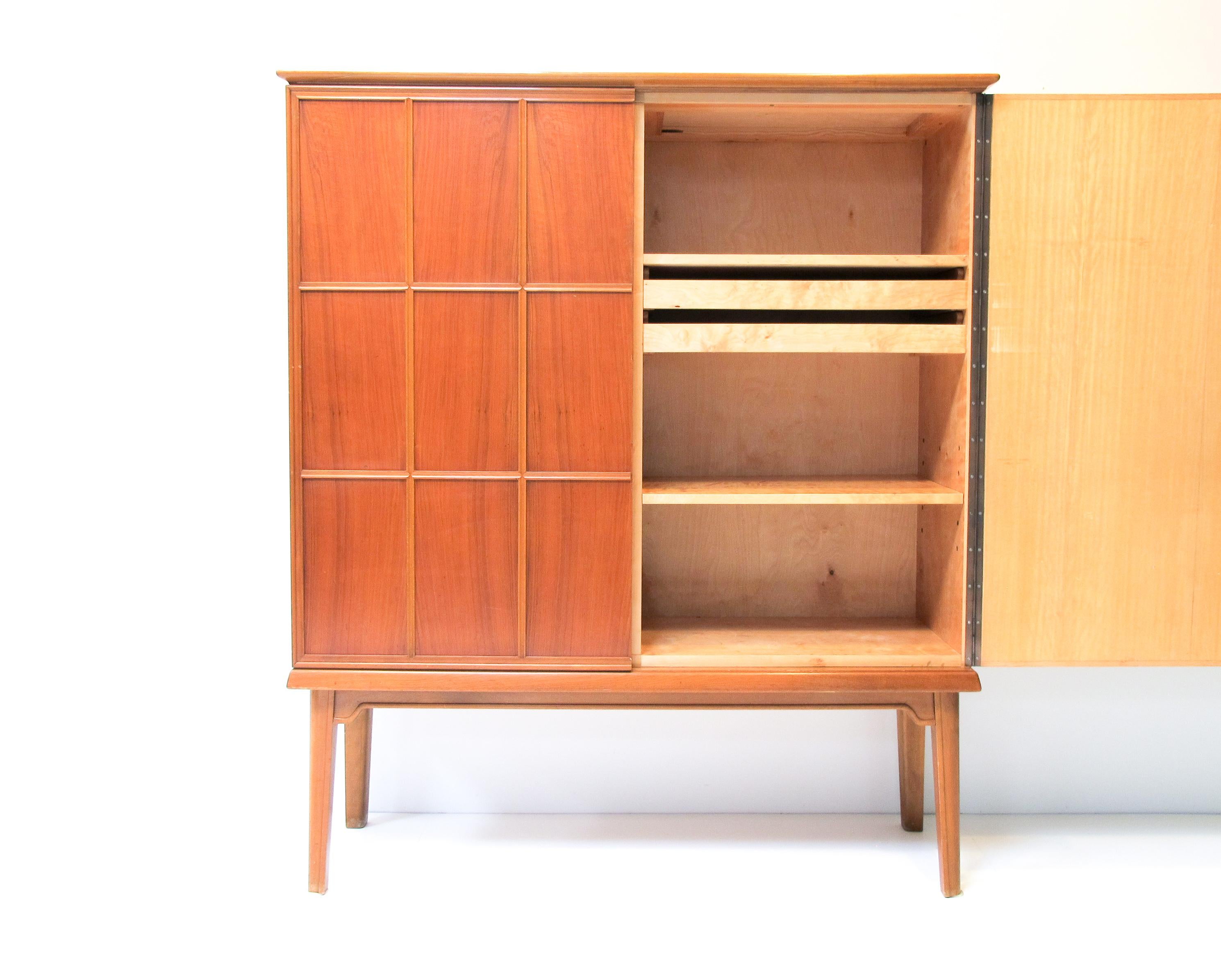 Cabinet Swedish Modern with Relief Doors, 1940s In Good Condition For Sale In Helsingborg, Skåne