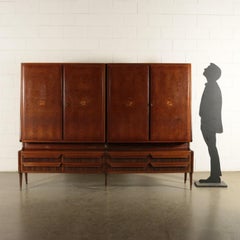 Cabinet Veneered Wood Maple Brass, Italy, 1950s
