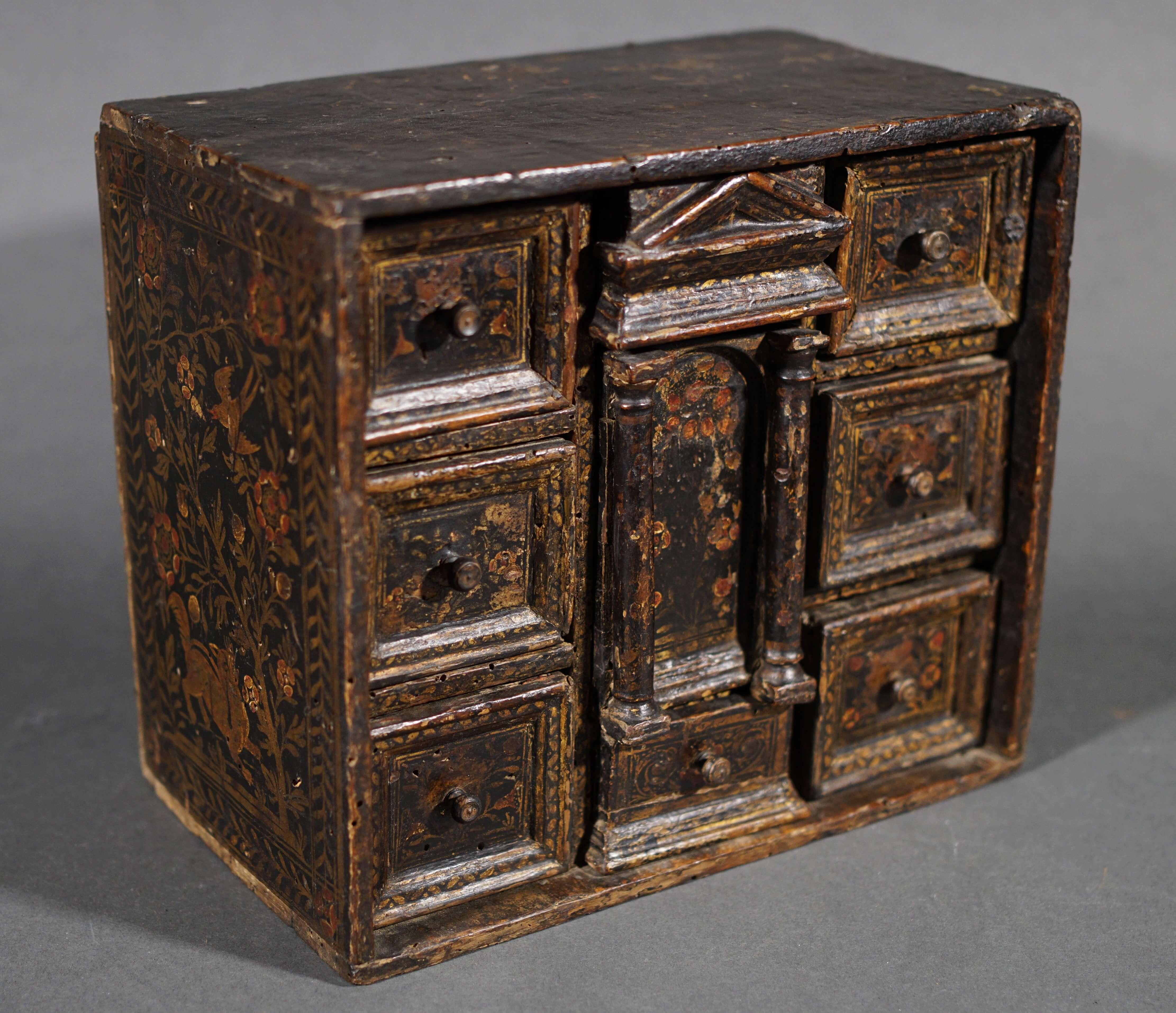 Cabinet Veneziano del XVI secolo Legno Laccato 