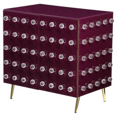 Purple Kitchen Cabinet Made of Murano Glass, Made in Italy, Available