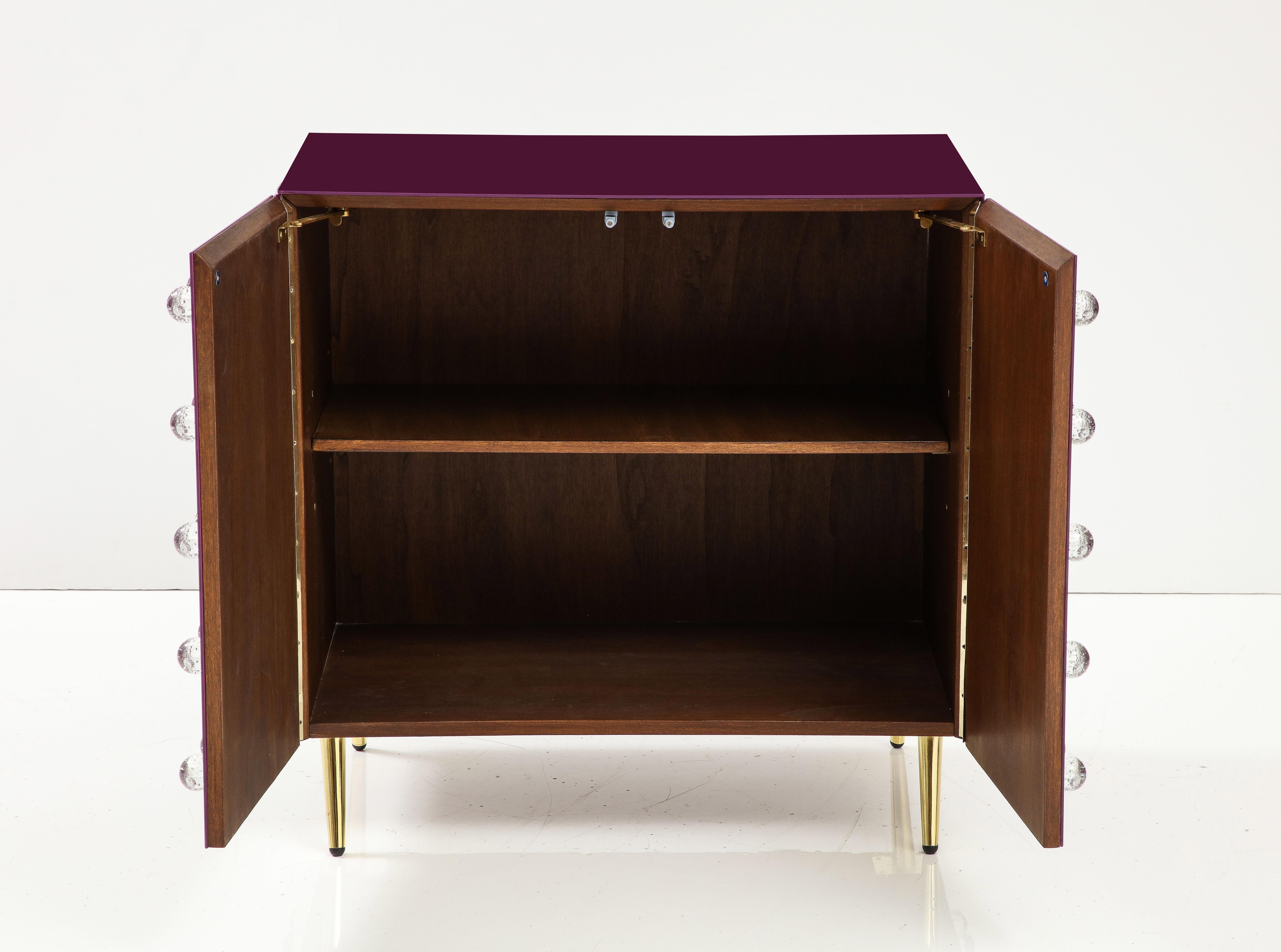 Mid-Century Modern  Purple kitchen Cabinet in Murano Glass Made in Italy Available For Sale