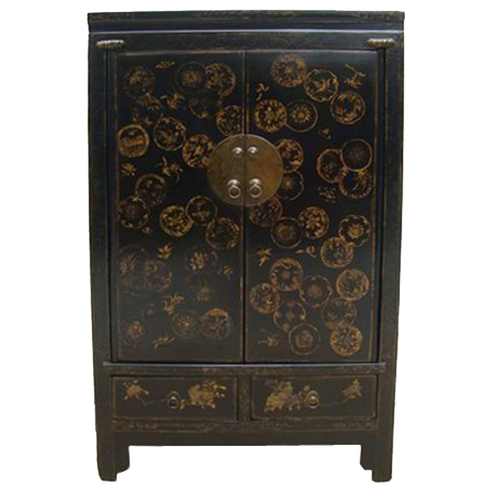 Cabinet with Hand Painted Dandelions For Sale