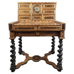 Cabinet, Walnut and Mahogany, Bone Ornamentation, Flanders , late 18th