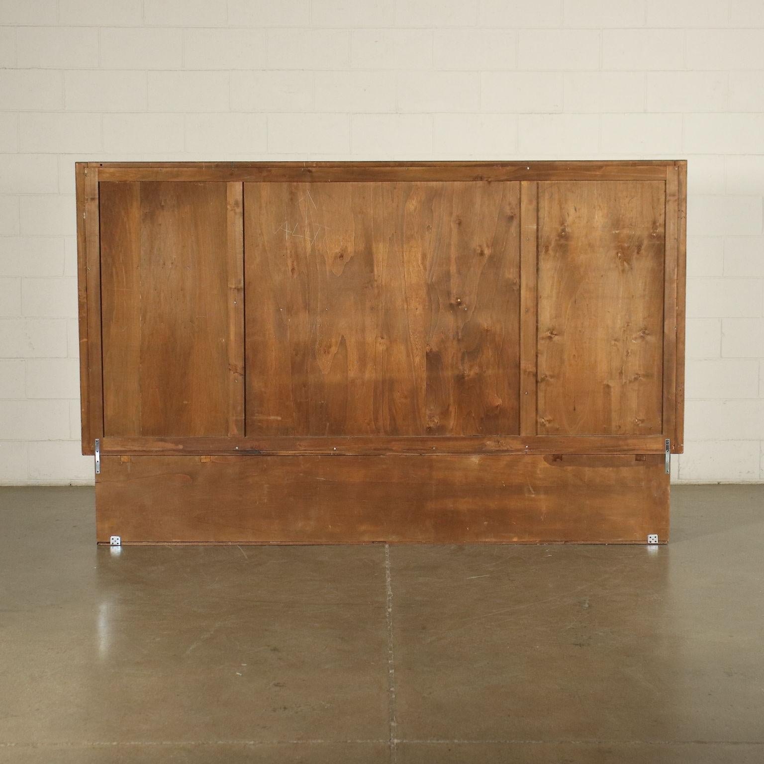 Cabinet Walnut Veneer Back-Treated Glass Brass Marble, Italy, 1950s 13