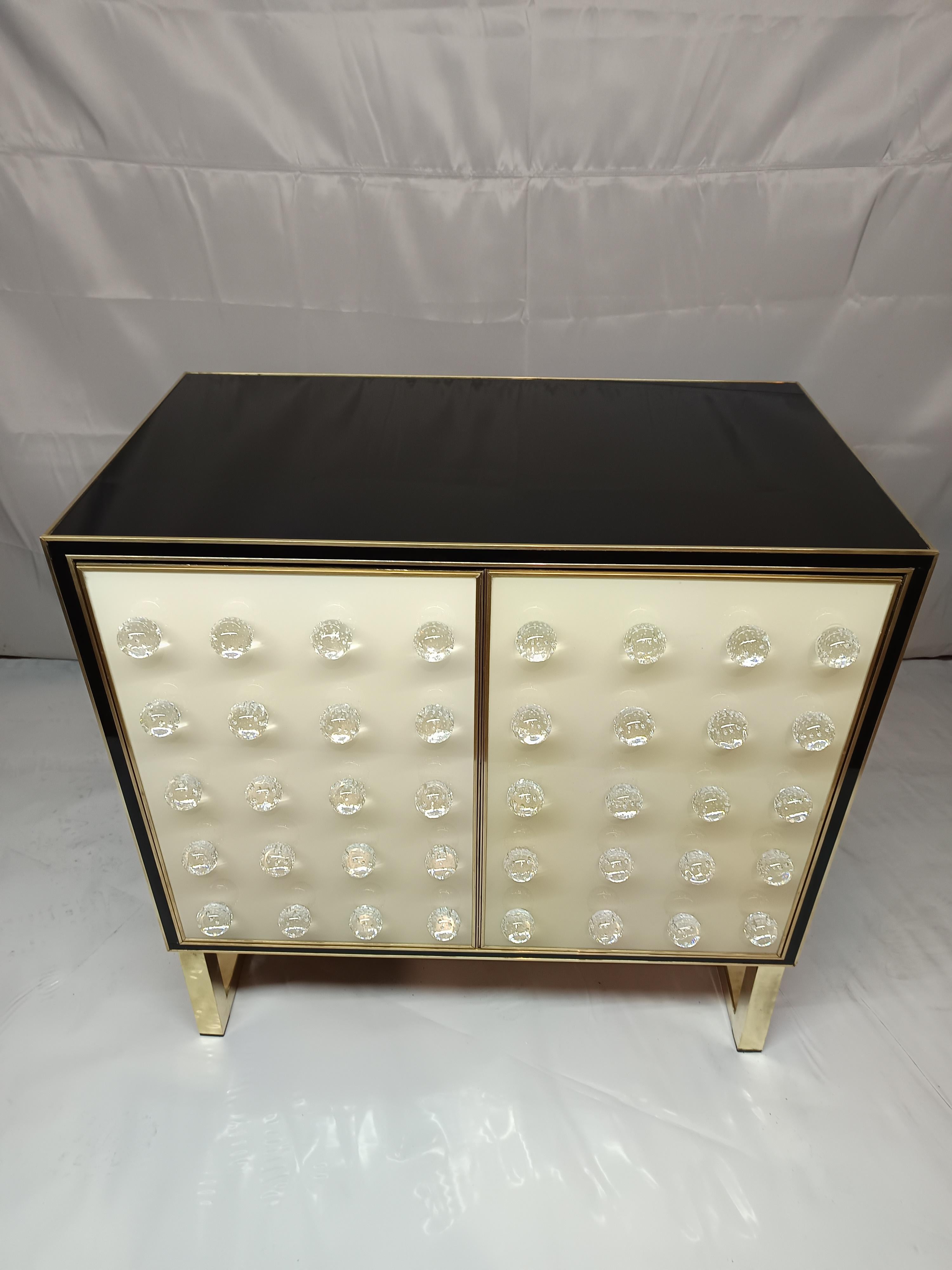Spectacular White & Black Cabinet in Murano Glass Made in Italy Available For Sale 8
