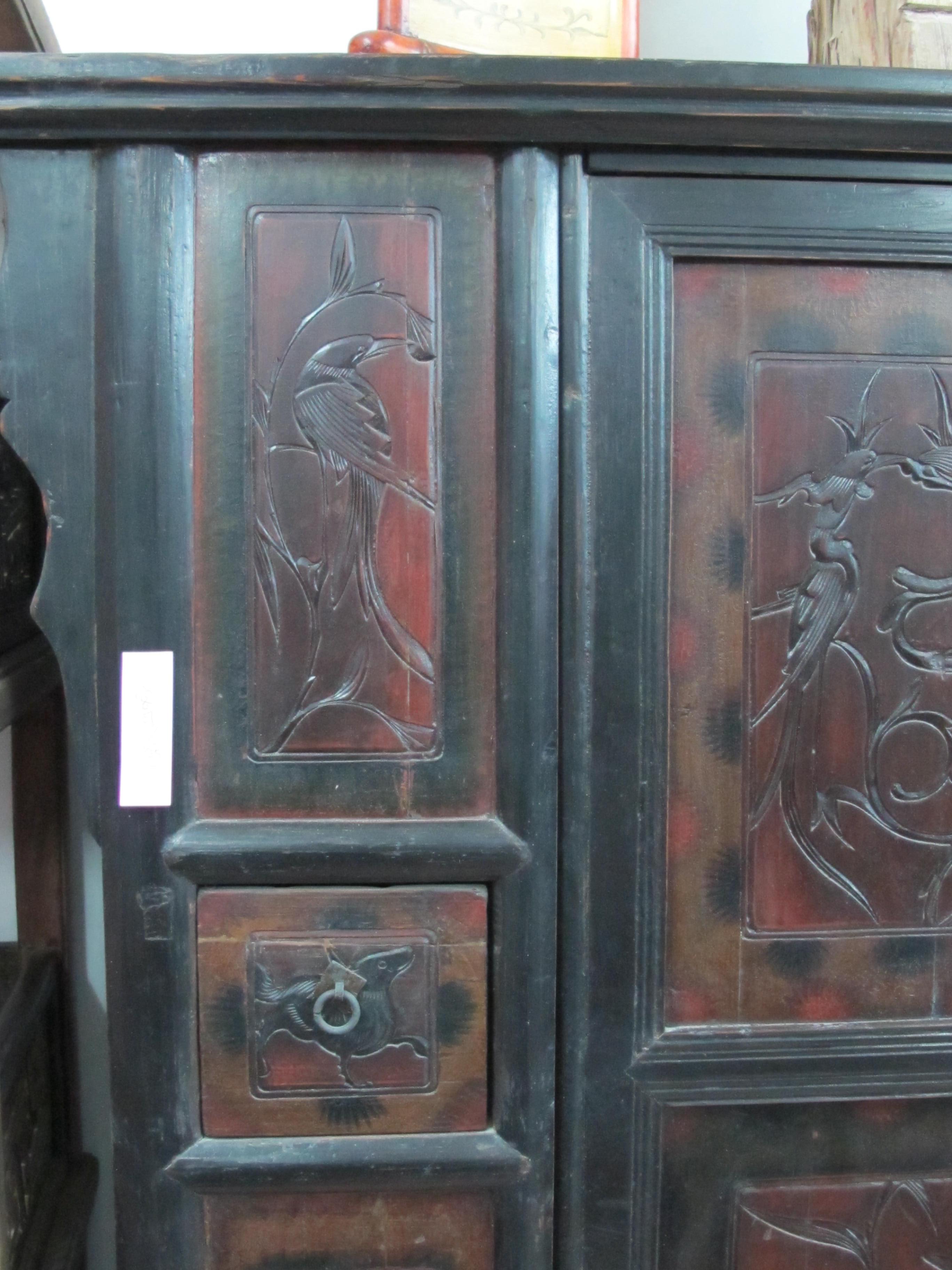 Cabinet with Carved Panel Doors For Sale 2