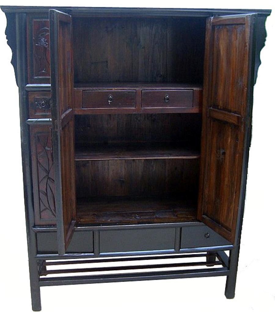 19th Century Cabinet with Carved Panel Doors For Sale